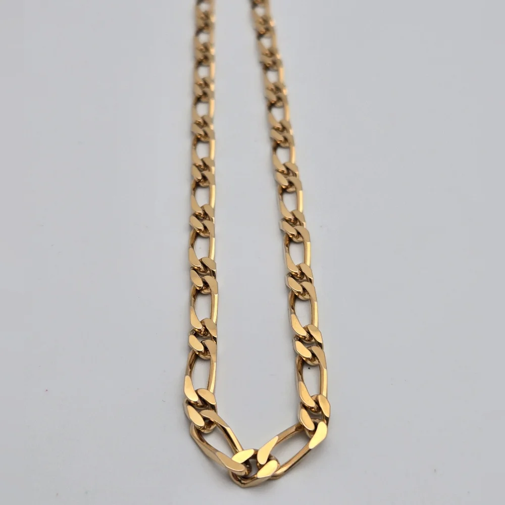Monet Figaro Chain Necklace Gold Plated Clean Elegant Designer Signed 16'' - Picture 6 of 11